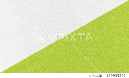White paper texture two color background with lime green diagonal split and copy space for template, banner, presentation White paper texture two color background with lime green diagonal split and copy space for template, banner, presentation 139935391
