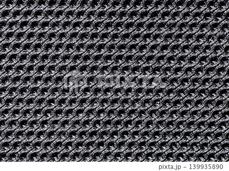 Texture dark grey mesh upholstery office chair abstract geometric pattern texture background, close up 139935890