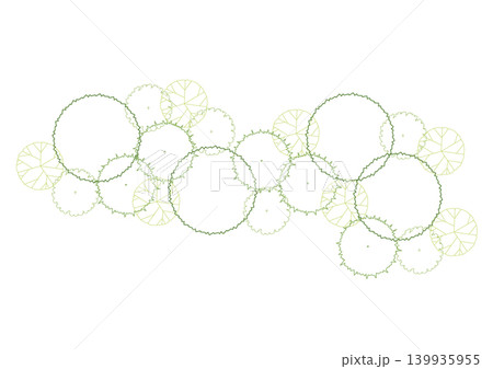 architecture drawing plant tree top view plan greenery vegetation vector. design nature architectural landscape set element illustration bush garden flora sapling minimal. architect isolated. 139935955