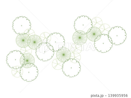 architecture drawing plant tree top view plan greenery vegetation vector. design nature architectural landscape set element illustration bush garden flora sapling minimal. architect isolated. 139935956