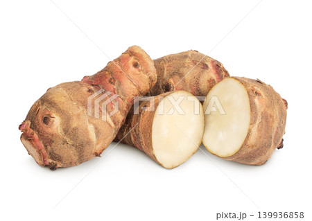 Jerusalem artichoke isolated on white background Jerusalem artichoke isolated on white background 139936858