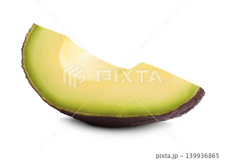 avocado piece isolated on white background close up 139936865