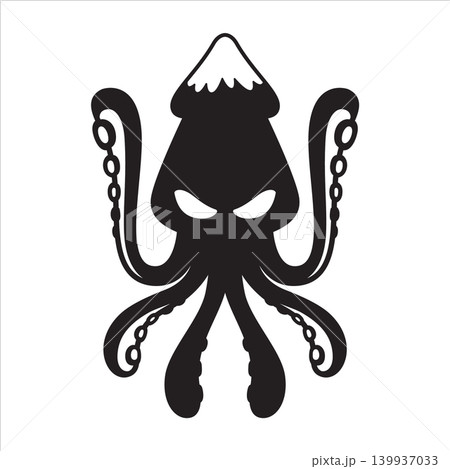 squid character cartoon icon logo octopus fish vector doodle symbol illustration isolated animal design 139937033