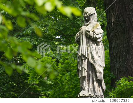Dessau, Germany 05.24.2026Antique stone female statue with veil close up view Dessau, Germany 05.24.2026Antique stone female statue with veil close up view 139937523