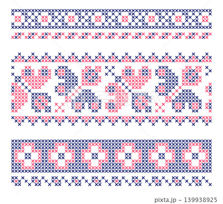 Folk cross-stitch ornaments set from Chernihiv Folk cross-stitch ornaments set from Chernihiv 139938925