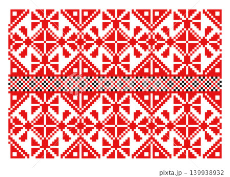 Embroidery vyshyvanka clothes geometric ornament Embroidery vyshyvanka clothes geometric ornament 139938932