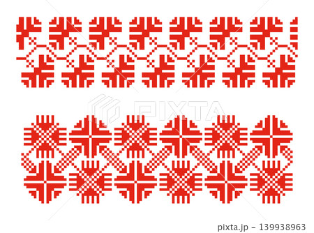 Ukrainian embroidery with red stylized floral Ukrainian embroidery with red stylized floral 139938963