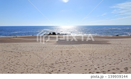 Sunny Miramar Beach Shoreline in Gaia Portugal Sunny Miramar Beach Shoreline in Gaia Portugal 139939144