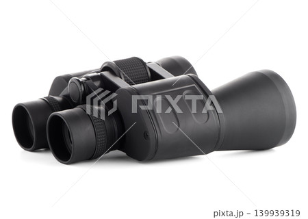 Black binoculars isolated Black binoculars isolated 139939319