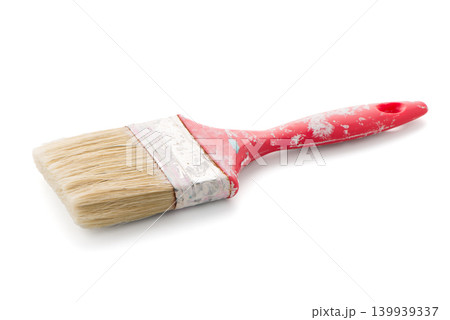 Red used paint brush Red used paint brush 139939337