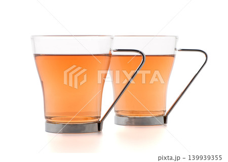 Two glass cups of black tea Two glass cups of black tea 139939355