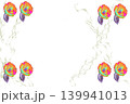 花とリボンで装飾されたイラストの背景素材 139941013