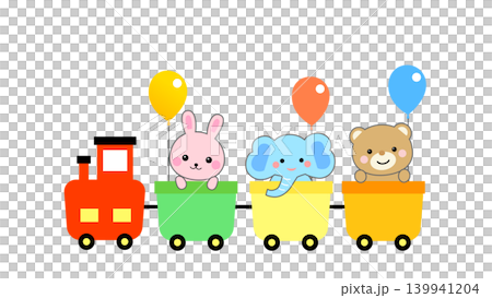 可愛的動物們搭火車 139941204