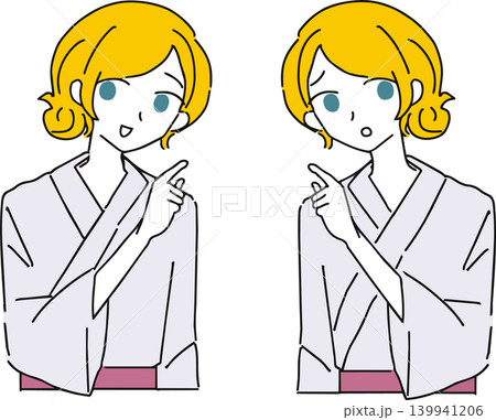 浴衣を着た女性(上半身) 139941206