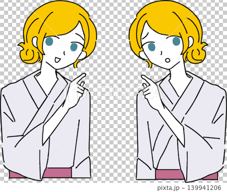 身穿浴衣（上身）的女子 139941206