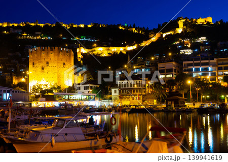 Pier of Alanya in evening, Antalya Province, Turkey Pier of Alanya in evening, Antalya Province, Turkey 139941619