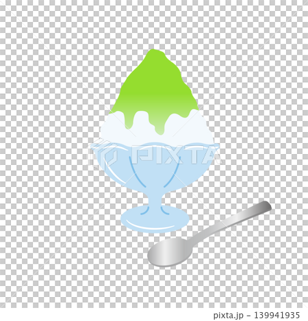 Melon flavored shaved ice illustration Melon flavored shaved ice illustration 139941935
