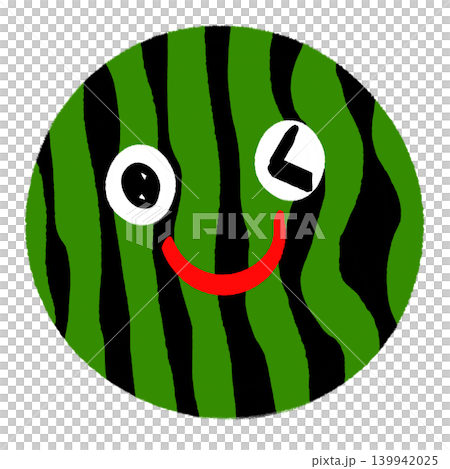 ウィンクするスイカのイラスト素材（透過素材/PNG） 139942025