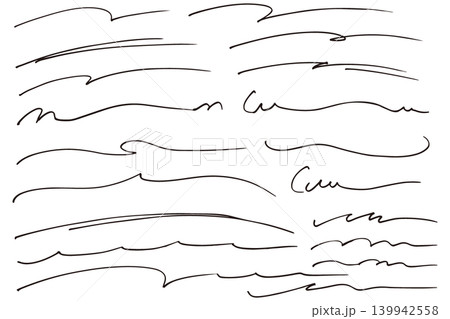 手描きの文字の下の線　アンダーラインセット　ベクター 139942558