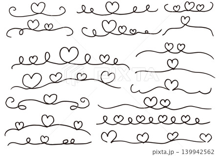 手書きのハートの線のイラスト素材 ベクター 手書きのハートの線のイラスト素材 ベクター 139942562