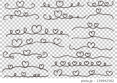 手書きのハートの線のイラスト素材 ベクター 手書きのハートの線のイラスト素材 ベクター 139942562