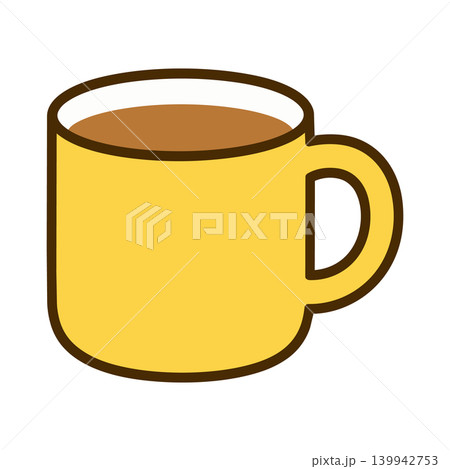 シンプルなコーヒーカップアイコン 温かい飲み物のフラットイラスト シンプルなコーヒーカップアイコン 温かい飲み物のフラットイラスト 139942753