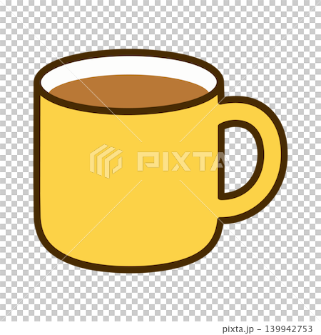 シンプルなコーヒーカップアイコン 温かい飲み物のフラットイラスト シンプルなコーヒーカップアイコン 温かい飲み物のフラットイラスト 139942753