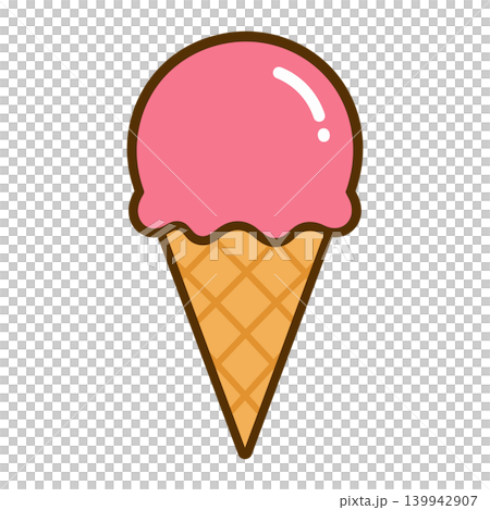 Simple ice cream cone icon Simple ice cream cone icon 139942907