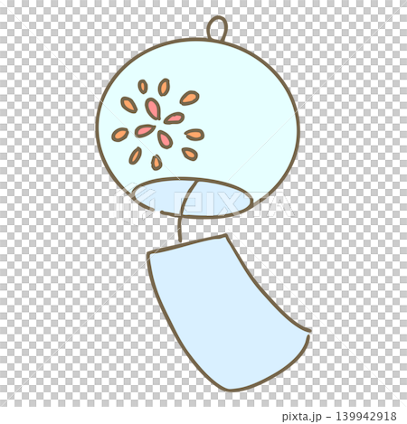Cute summer simple motif illustration icon: wind chime Cute summer simple motif illustration icon: wind chime 139942918