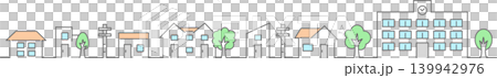 A colorful residential streetscape drawn with hand-drawn-style lines. A colorful residential streetscape drawn with hand-drawn-style lines. 139942976