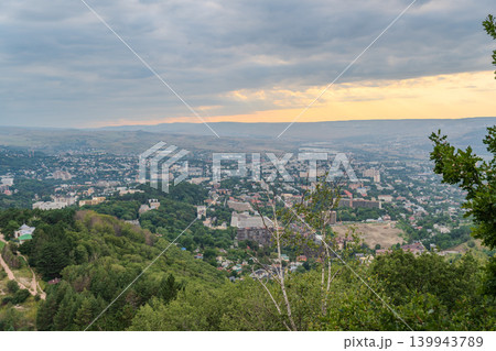 View of the mountains and Kislovodsk from the observation decks of the Kislovodsk Park View of the mountains and Kislovodsk from the observation decks of the Kislovodsk Park 139943789