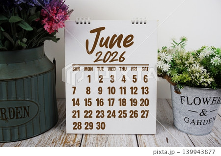 June 2026 annual monthly desk calendar for planning and management June 2026 annual monthly desk calendar for planning and management 139943877