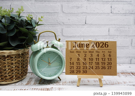 June 2026 annual monthly desk calendar for planning and management June 2026 annual monthly desk calendar for planning and management 139943899