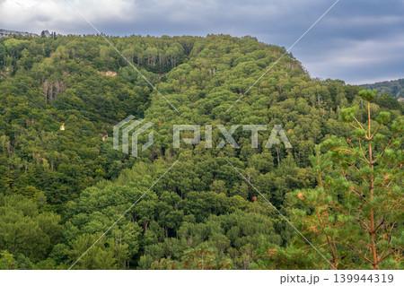 View of Kislovodsk Park and the cable car from the mountain View of Kislovodsk Park and the cable car from the mountain 139944319