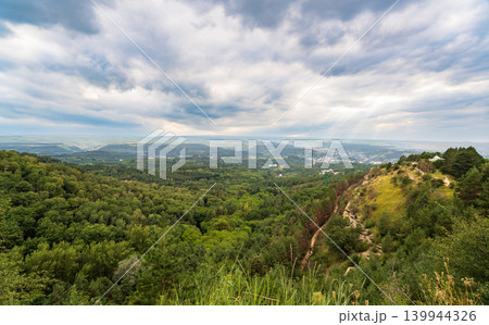 View of the mountains and Kislovodsk from the observation decks of the Kislovodsk Park 139944326