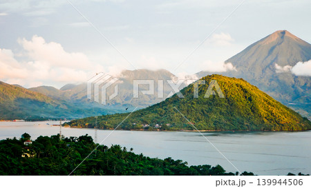 Beautiful view of Maitara Island and Tidore Island in the morning in summer, Ternate, Indonesia 139944506