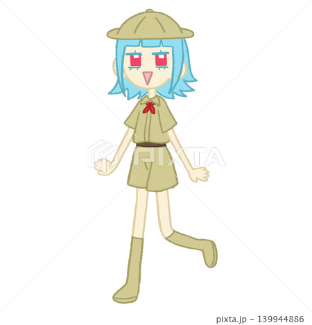 探検隊の服を着た女の子 139944886