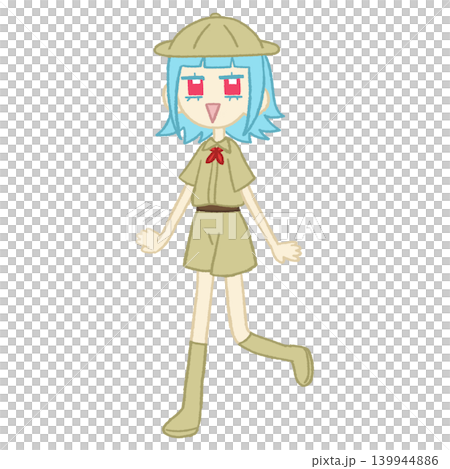 探検隊の服を着た女の子 139944886