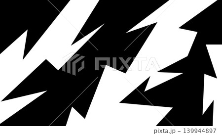 Abstract black and white background with dynamic sharp lightning bolt shapes. Monochromatic geometric pattern graphic for edgy modern design backdrops. Abstract black and white background with dynamic sharp lightning bolt shapes. Monochromatic geometric pattern graphic for edgy modern design backdrops. 139944897