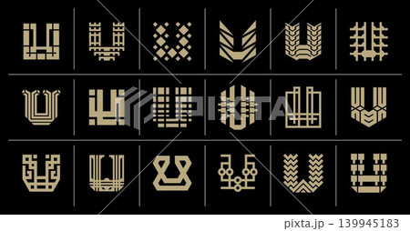 Elegance abstract business letter U logo symbol set 139945183
