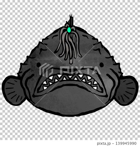 Anglerfish - Japanese-style front view illustration Anglerfish - Japanese-style front view illustration 139945990