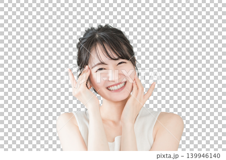A beautiful Asian woman with flawless skin using skincare products (Beauty, skincare image) A beautiful Asian woman with flawless skin using skincare products (Beauty, skincare image) 139946140