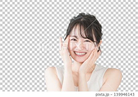 A beautiful Asian woman with flawless skin using skincare products (Beauty, skincare image) A beautiful Asian woman with flawless skin using skincare products (Beauty, skincare image) 139946143