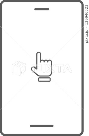 スマホ画面アイコン ハンドサイン 指差し スマホ画面アイコン ハンドサイン 指差し 139946323