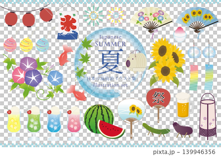 日本夏季季節插圖集 日本夏季季節插圖集 139946356