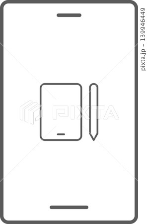 スマホ画面アイコン　タブレット　ペン 139946449