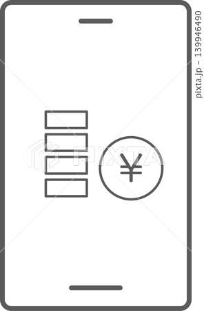 スマホ画面アイコン　お金　円 139946490