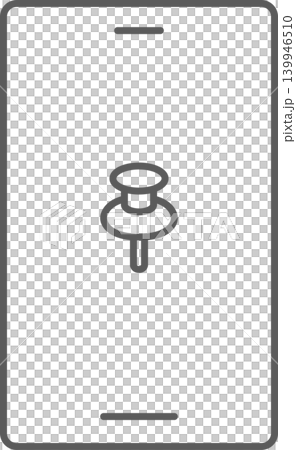 Smartphone screen icon: thumbtack Smartphone screen icon: thumbtack 139946510
