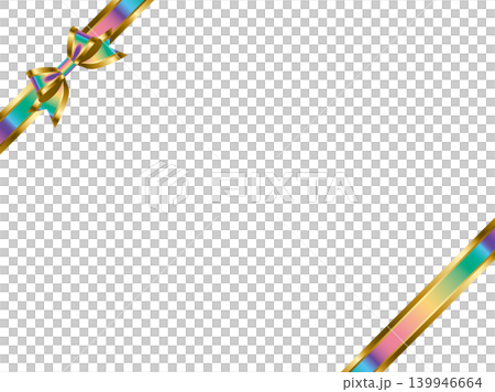 リボン蝶大、三色虹、斜F、1金 139946664
