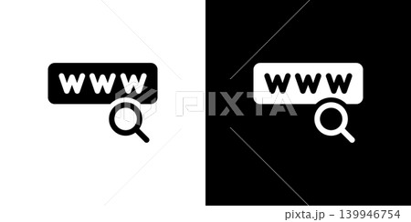 wwwと虫眼鏡のWEB検索アイコン 139946754